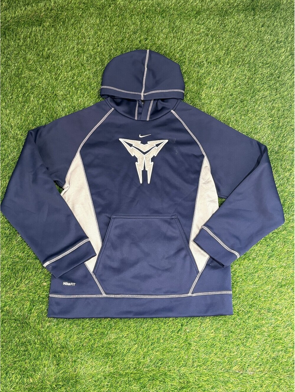 Kobe Nike Therma XL navy and gray hooded sweatshirt, unisex XL